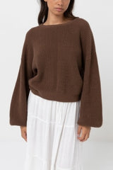 Rhythm Classic Knit Jumper in Chocolate