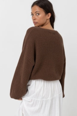 Rhythm Classic Knit Jumper in Chocolate
