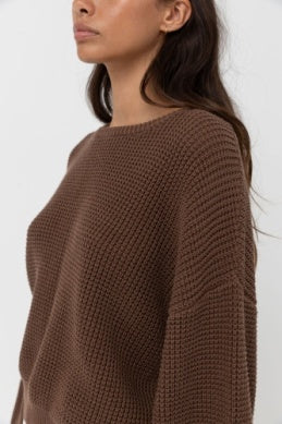 Rhythm Classic Knit Jumper in Chocolate