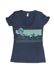 Thumb Print and Press Womens Mountains T-Shirt