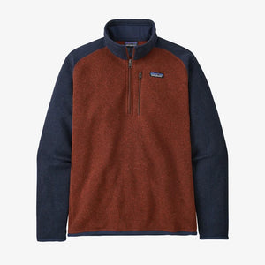 Men's Better Sweater® 1/4-Zip Fleece - Barn Red w/New Navy