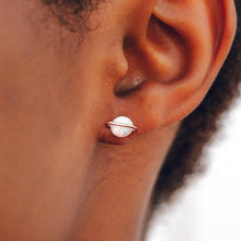 Load image into Gallery viewer, OPAL SATURN STUD EARRINGS Rose Gold
