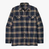 Men's Long-Sleeved Organic Cotton Midweight Fjord Flannel Shirt - North Line New Navy