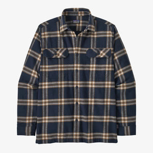Men's Long-Sleeved Organic Cotton Midweight Fjord Flannel Shirt - North Line New Navy