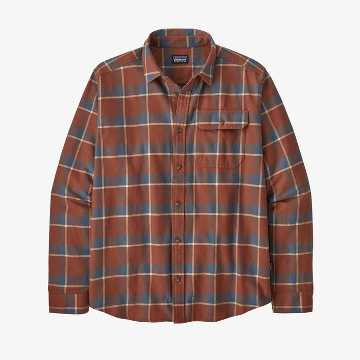 Men's Long-Sleeved Organic Cotton conversion Fjord Flannel Shirt - Graft: Sisu Brown