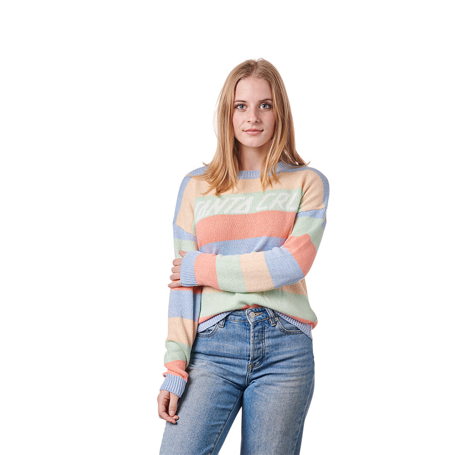 Women's Strip L/S Crew Sweater