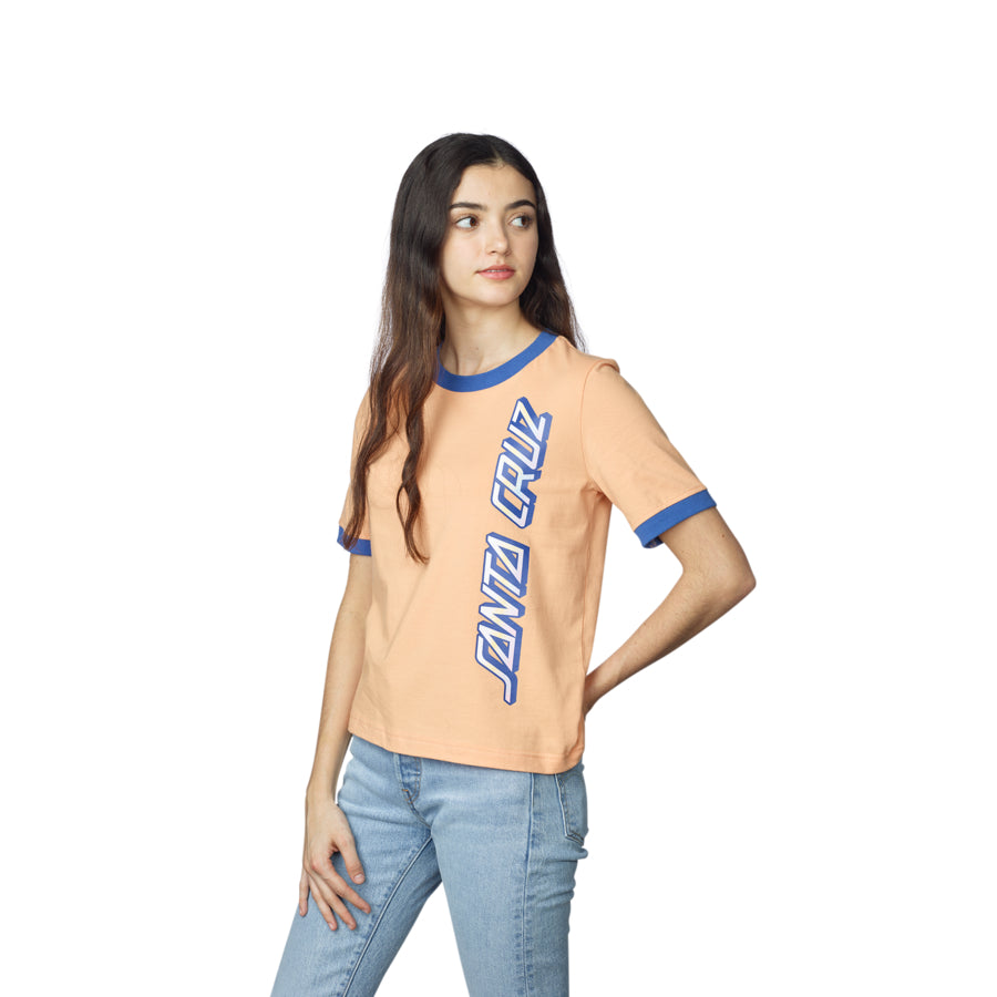 Obscure Strip Ringer S/S Regular T-Shirt Peach