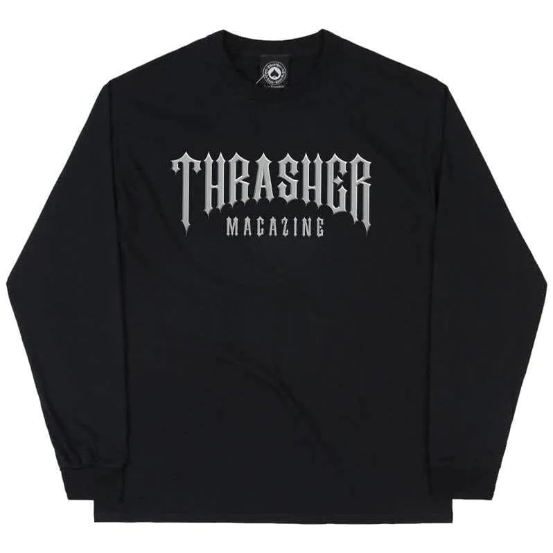 Thrasher Low Low Logo LS T-shirt - Black