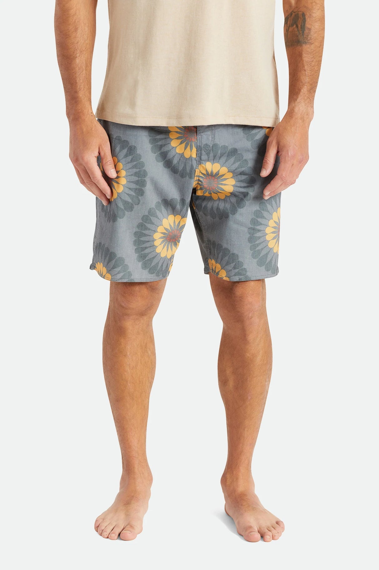 Brixton Temple Trunk Short - Pebble/Sun Floral